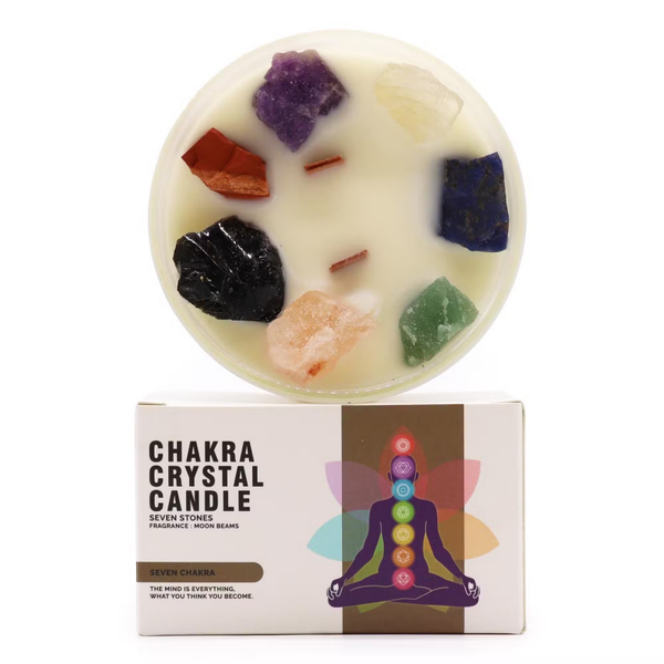 Large Chakra Crystal Candle – Seven Chakra
