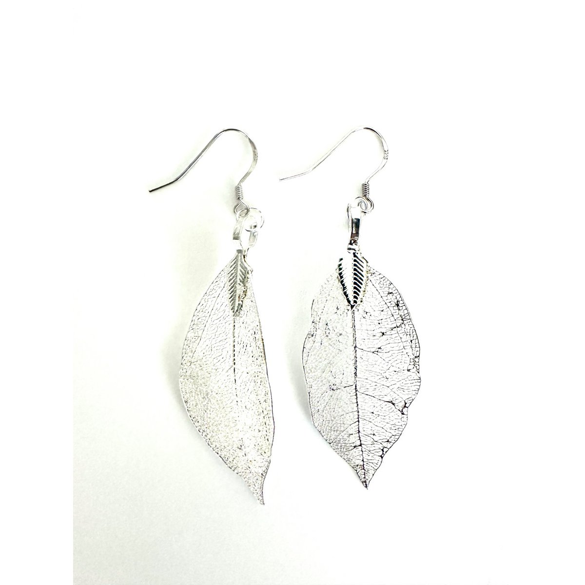 🌿 Oorbel Eucalyptus Blad – Silver