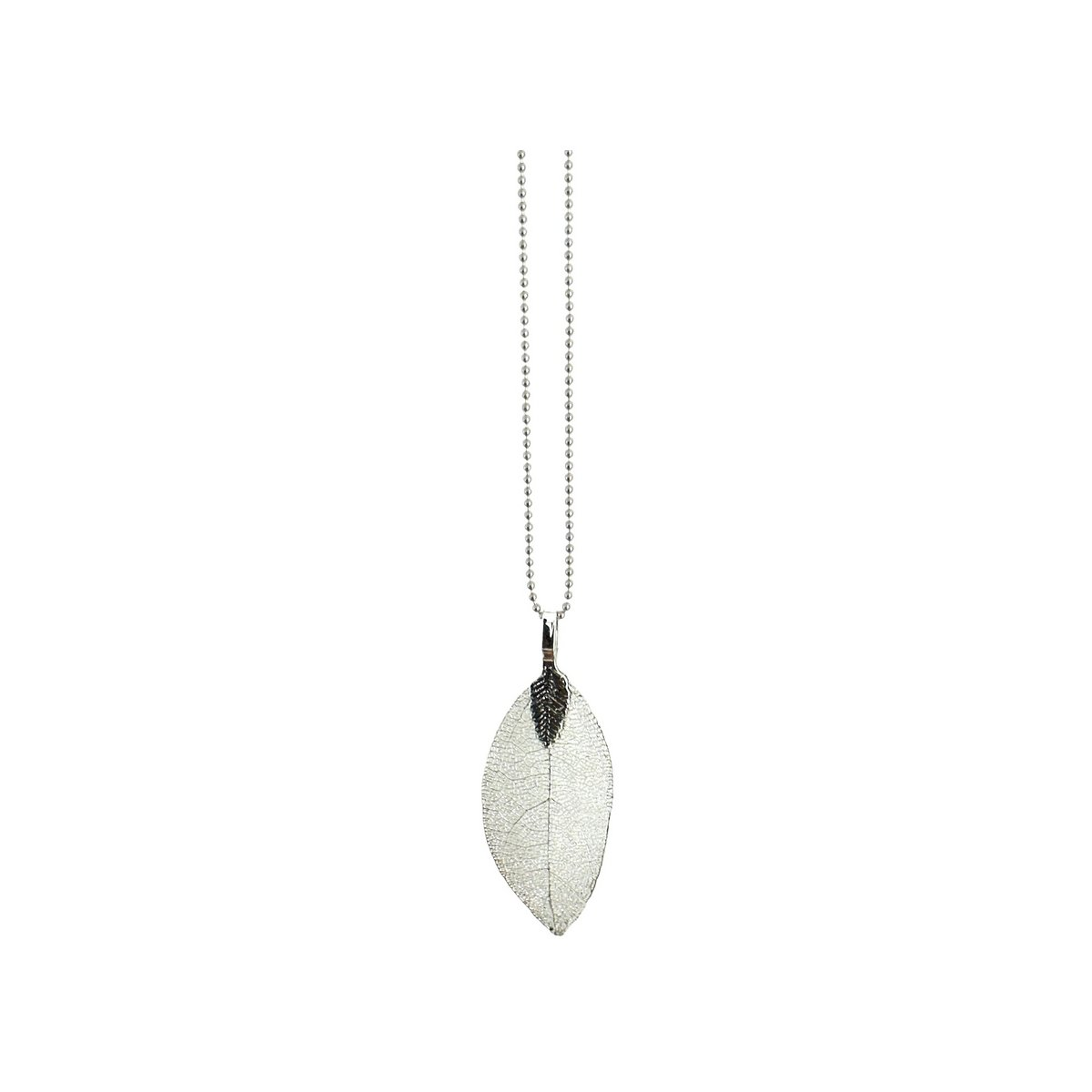 🌿 Ketting Eucalyptus Blad – Zilver