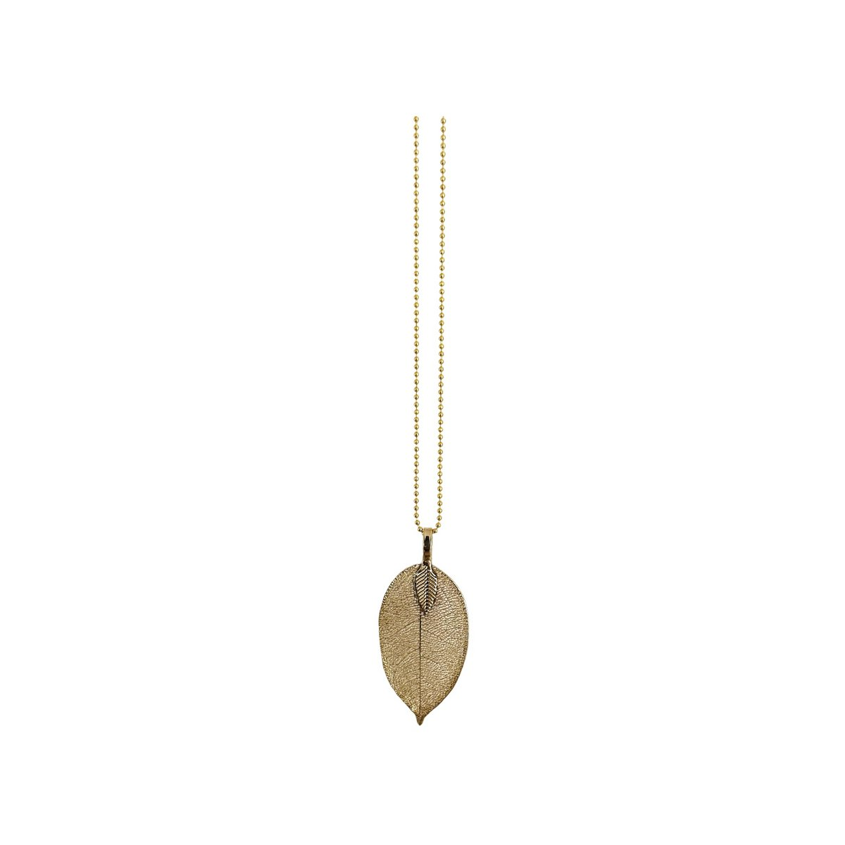 🌿 Ketting Eucalyptus Blad – Goud