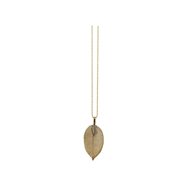 🌿 Ketting Eucalyptus Blad – Goud