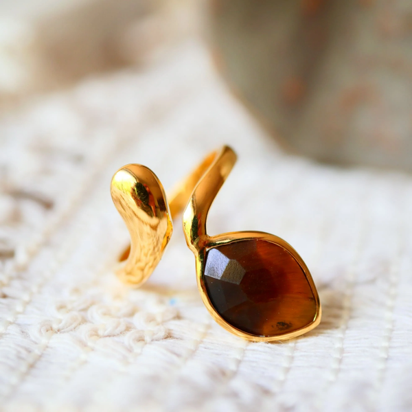 VIKRAM Ring – Tijgeroog | Moed & Wilskracht
