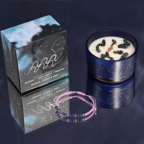 Kristalkaars Waterman – Zodiac Kaars met Edelsteen Armband