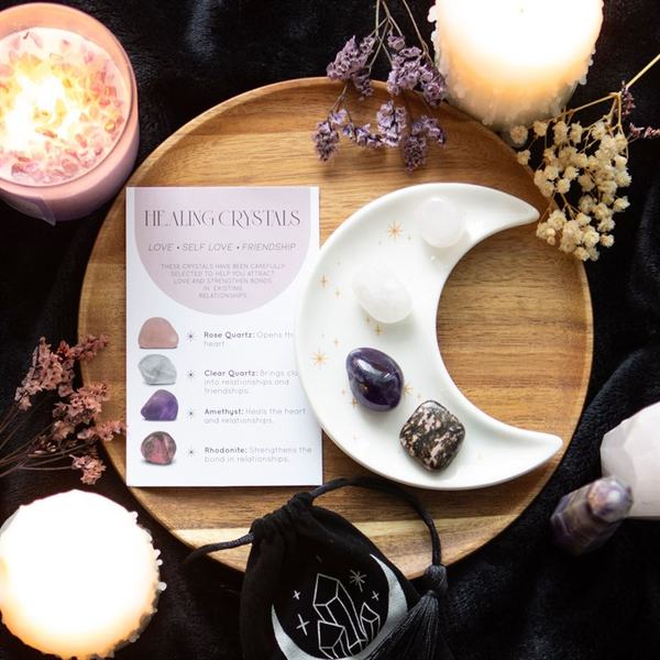 ''Love Healing'' Edelsteenset met Maan Schaaltje