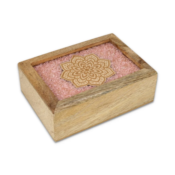 Tarot sieradendoos Mandala rozenkwarts – mangohout