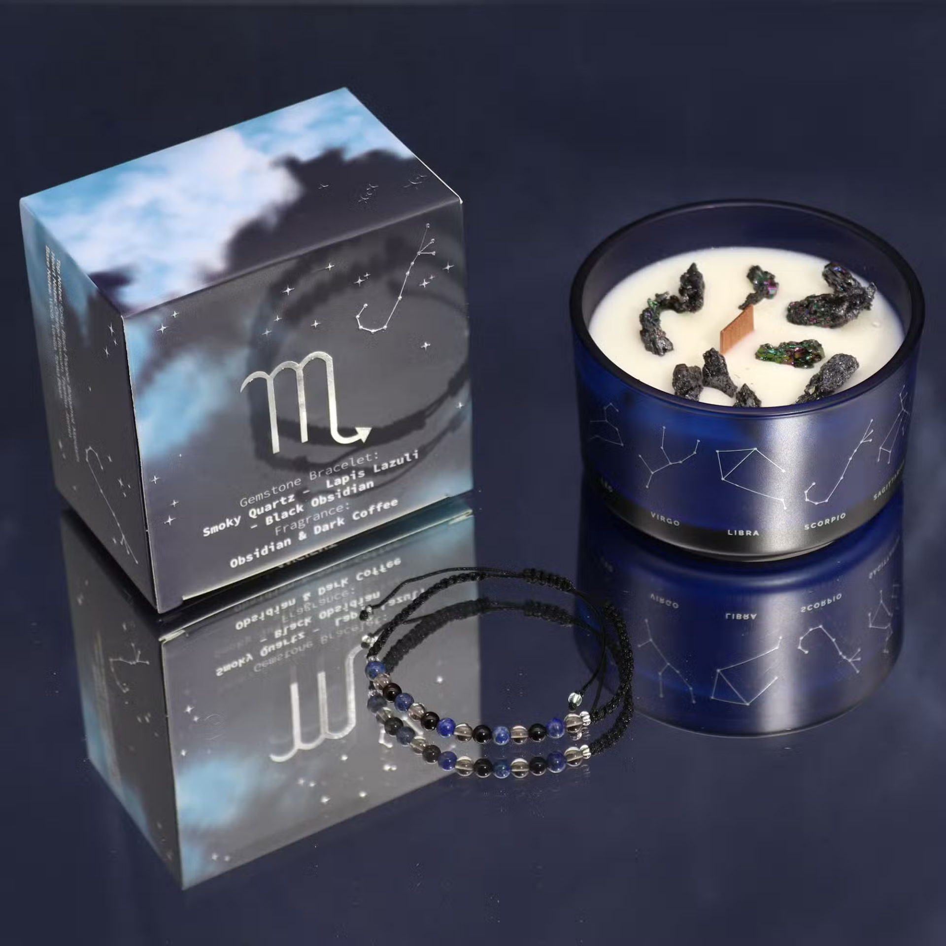 Kristalkaars Schorpioen – Zodiac Kaars met Edelsteen Armband