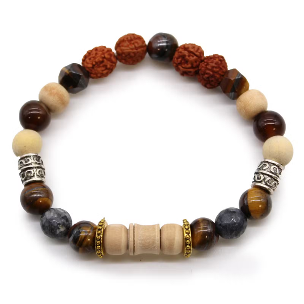 Tri Hita Karana armband – Acceptance (Aanvaarding) | Jaspis, tijgeroog & agaat