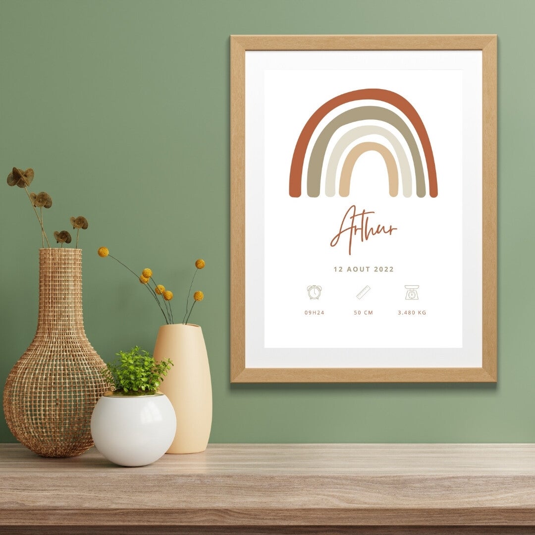 AFFICHE NAISSANCE - ARC EN CIEL