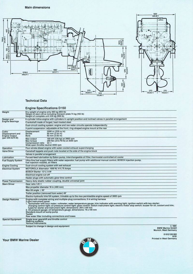 BMW Brochure Marine 1981-08  Nr: 01 812 128 065