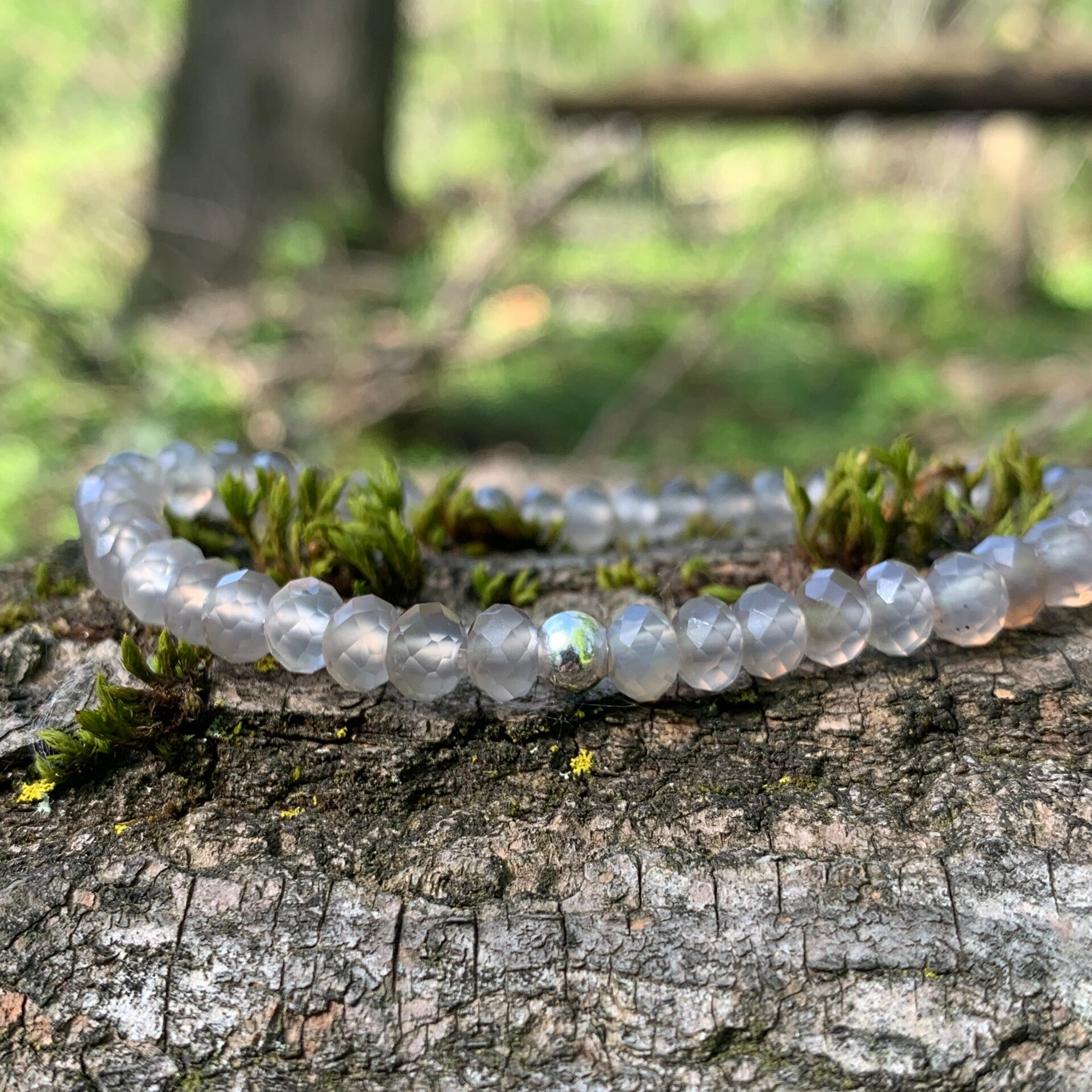 ACHAT Edelstein Armband | 925 STERLING SILBER | DÄMMERSCHEIN