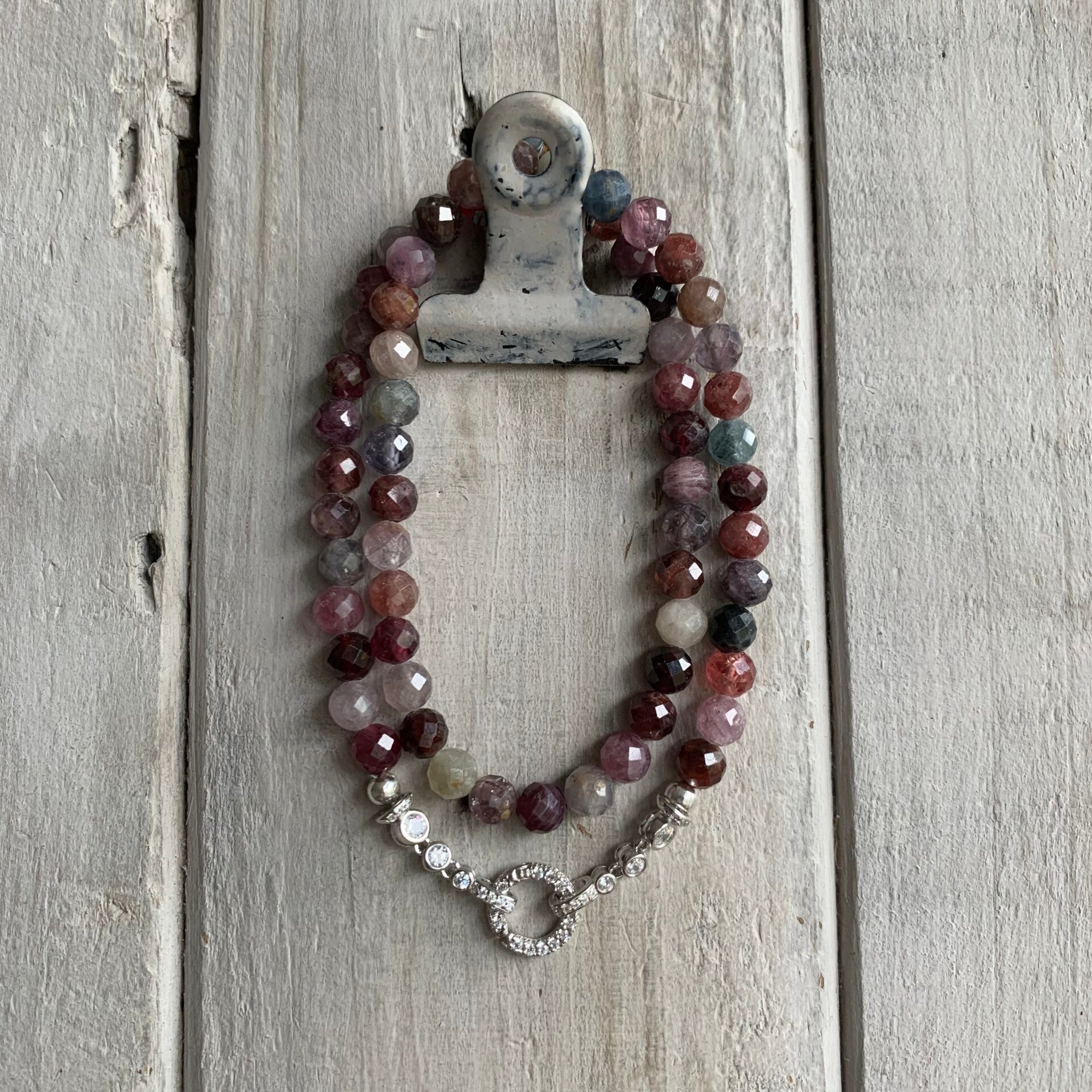 SPINELL Edelstein Choker Halskette | 925 Sterling Silber Faltverschluss | BEERENZEIT