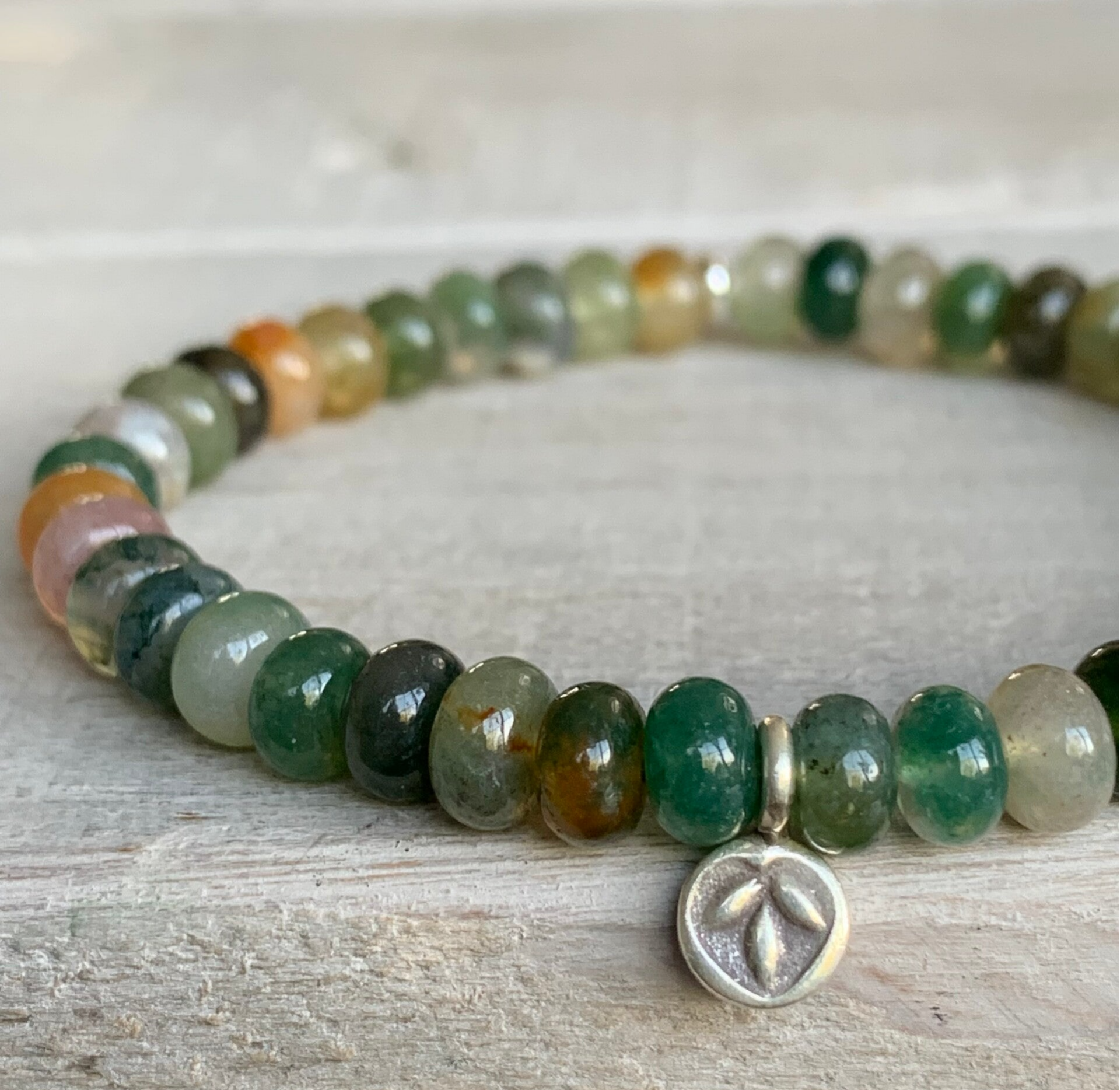 ACHAT EDELSTEIN ARMBAND | Karen Hill Tribe Feinsilber Blume | WALDSEELIGKEIT