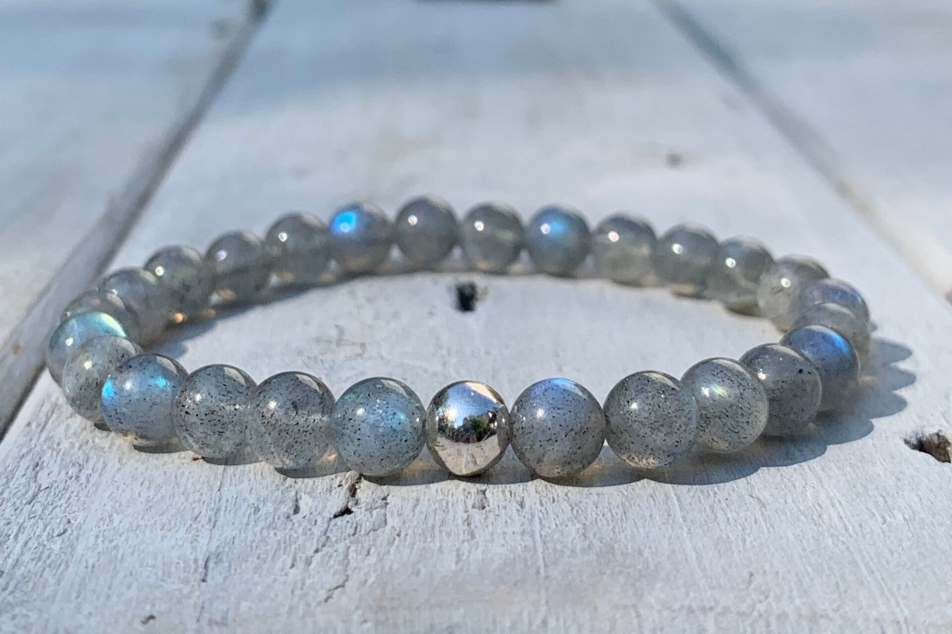 HIMMELSSTÜRMERIN GLOBUS ARMBAND | LABRADORIT | STERLING SILBER