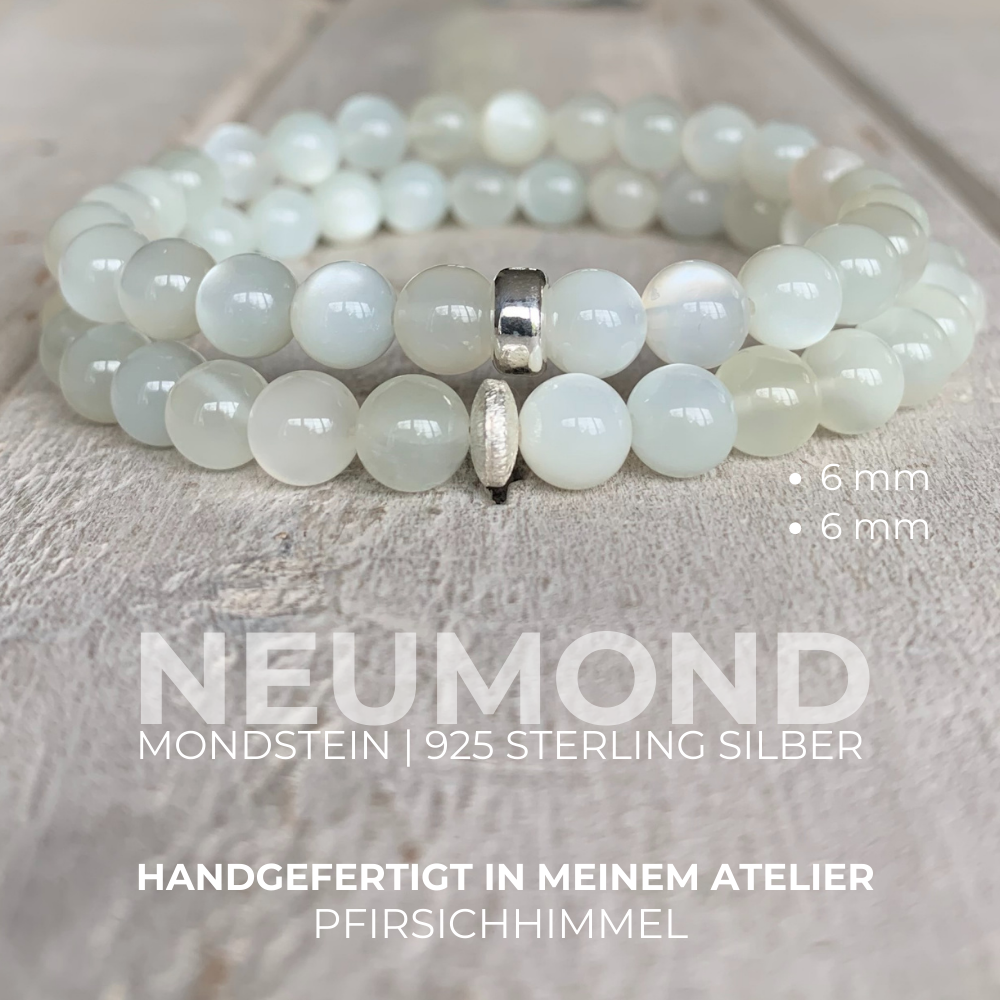 MONDSTEIN Edelstein Armband | 6 mm | 925 Sterling Silber Rondell | NEUMOND