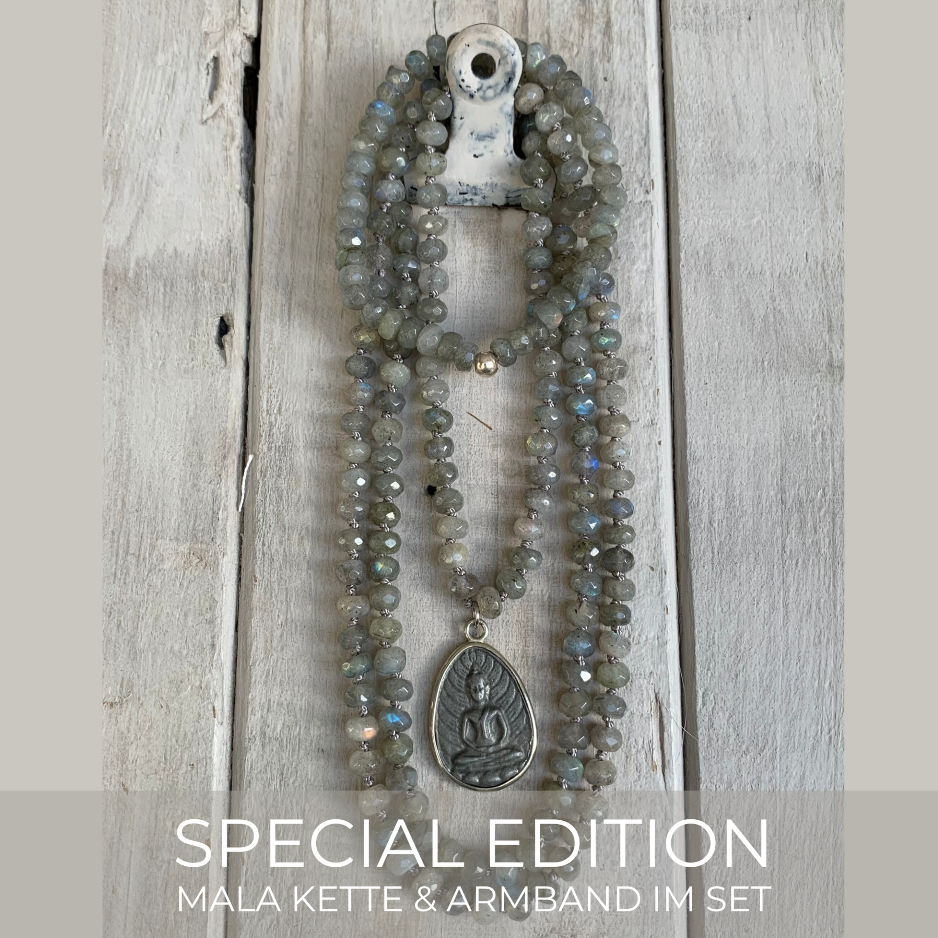 LABRADORIT Mala Kette & Armband im Set | Sterling Silber | NACHTJUWEL II