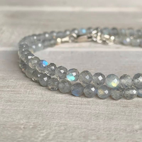 LABRADORIT Choker Edelstein Halskette | 925 Sterling Silber | 4 mm | NORDWETTER