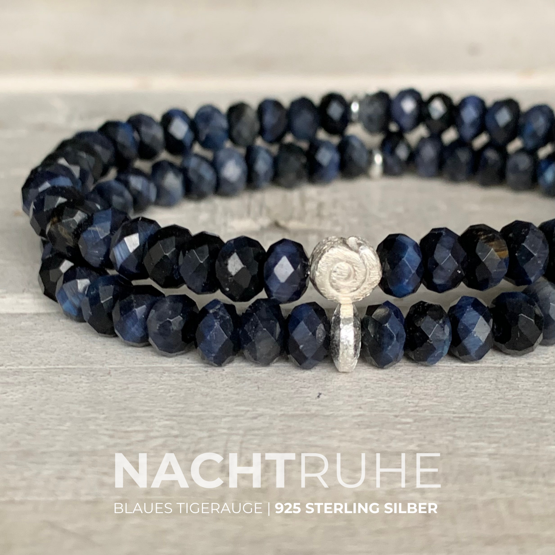 TIGERAUGE Edelstein Armband | 925 Sterling Silber | NACHTRUHE