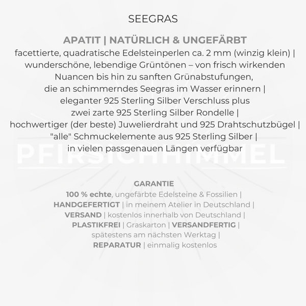 APATIT Choker Edelstein Halskette | 925 Sterling Silber | 2 mm | SEEGRAS
