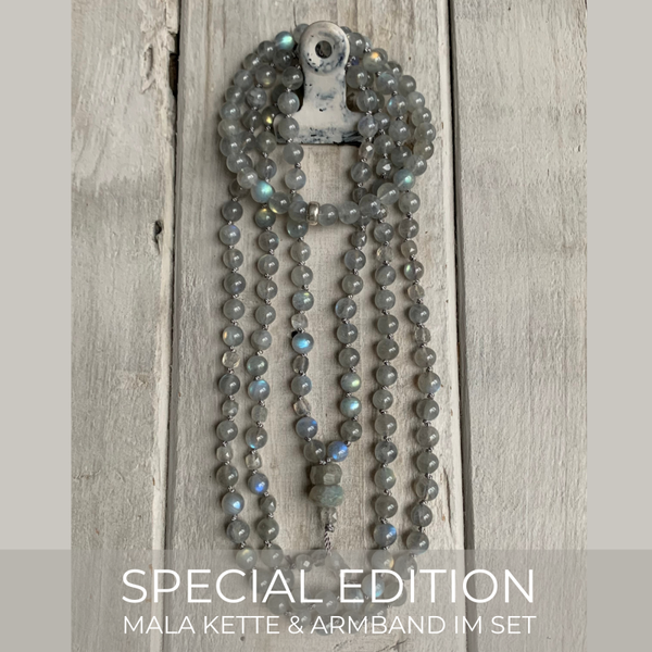 LABRADORIT Mala Kette & Armband im Set | Sterling Silber | HIMMELSBLAU
