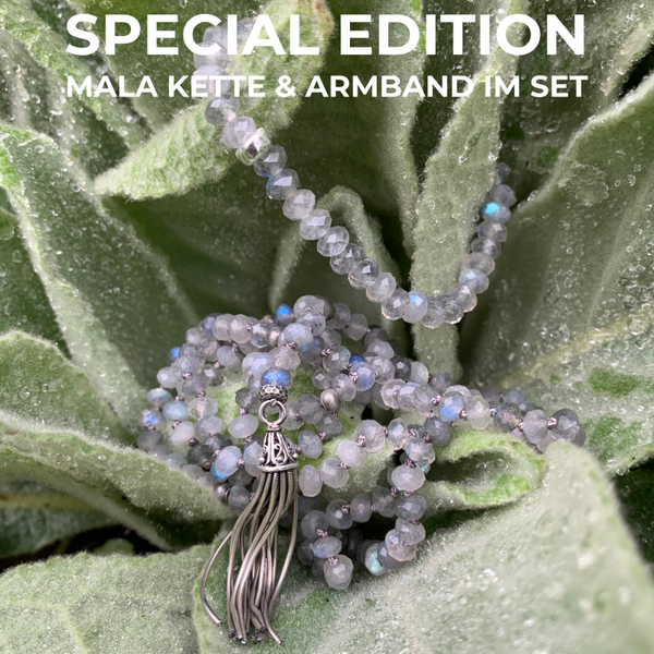 MALA EDELSTEIN KETTE & ARMBAND IM SET | Labradorit | Sterling Silber