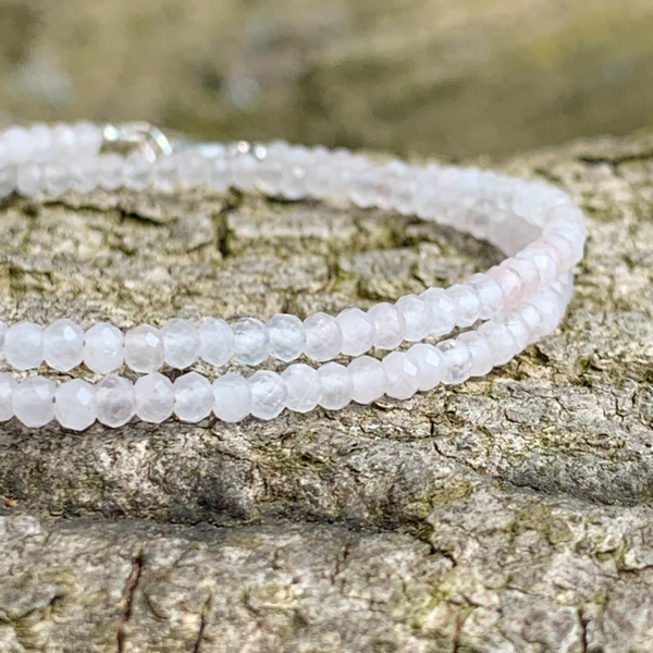 ROSENQUARZ Choker Edelstein Halskette | 925 Sterling Silber | ROSENMOND