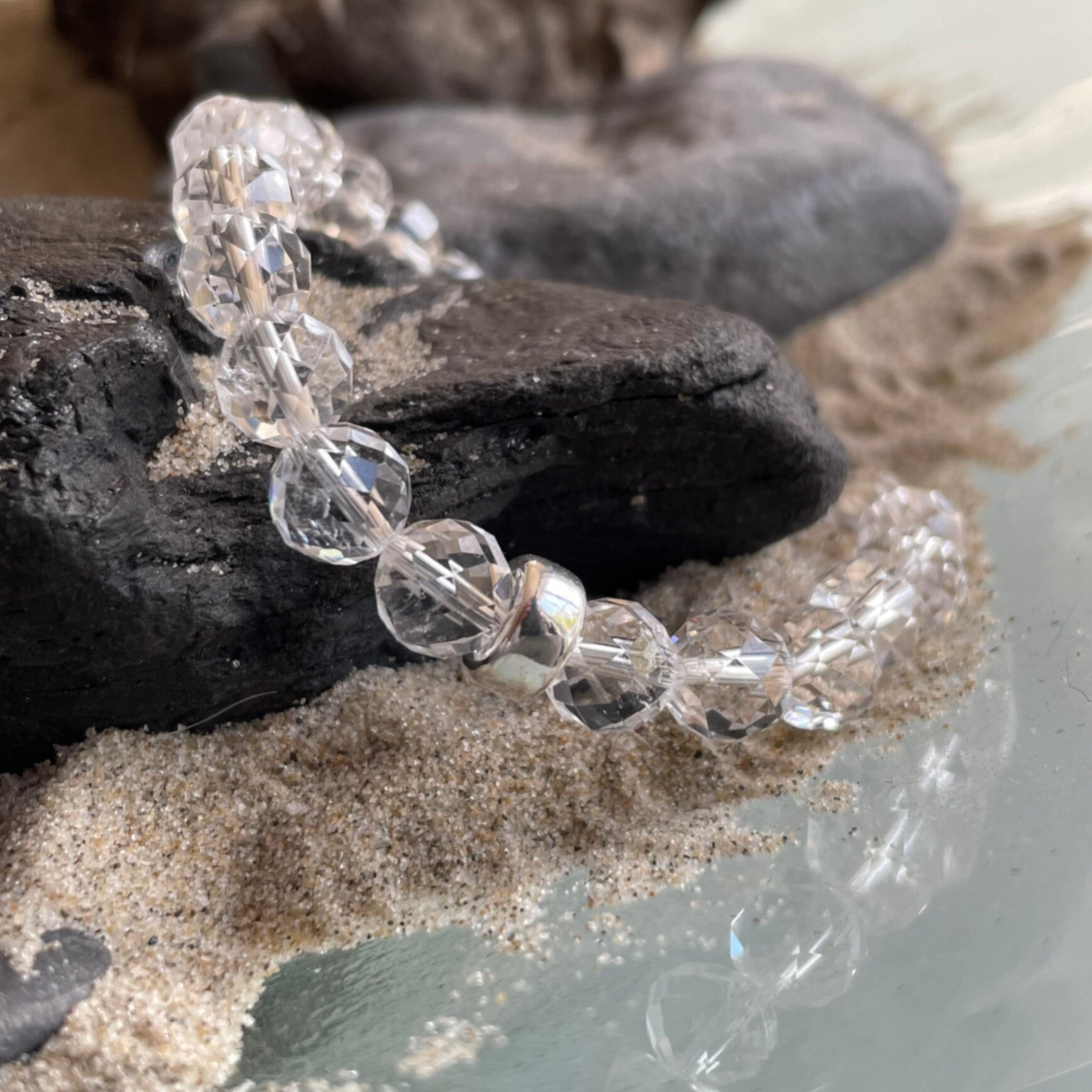 BERGKRISTALL Edelstein Armband | 925 Sterling Silber | 8 mm | FAHRTWIND