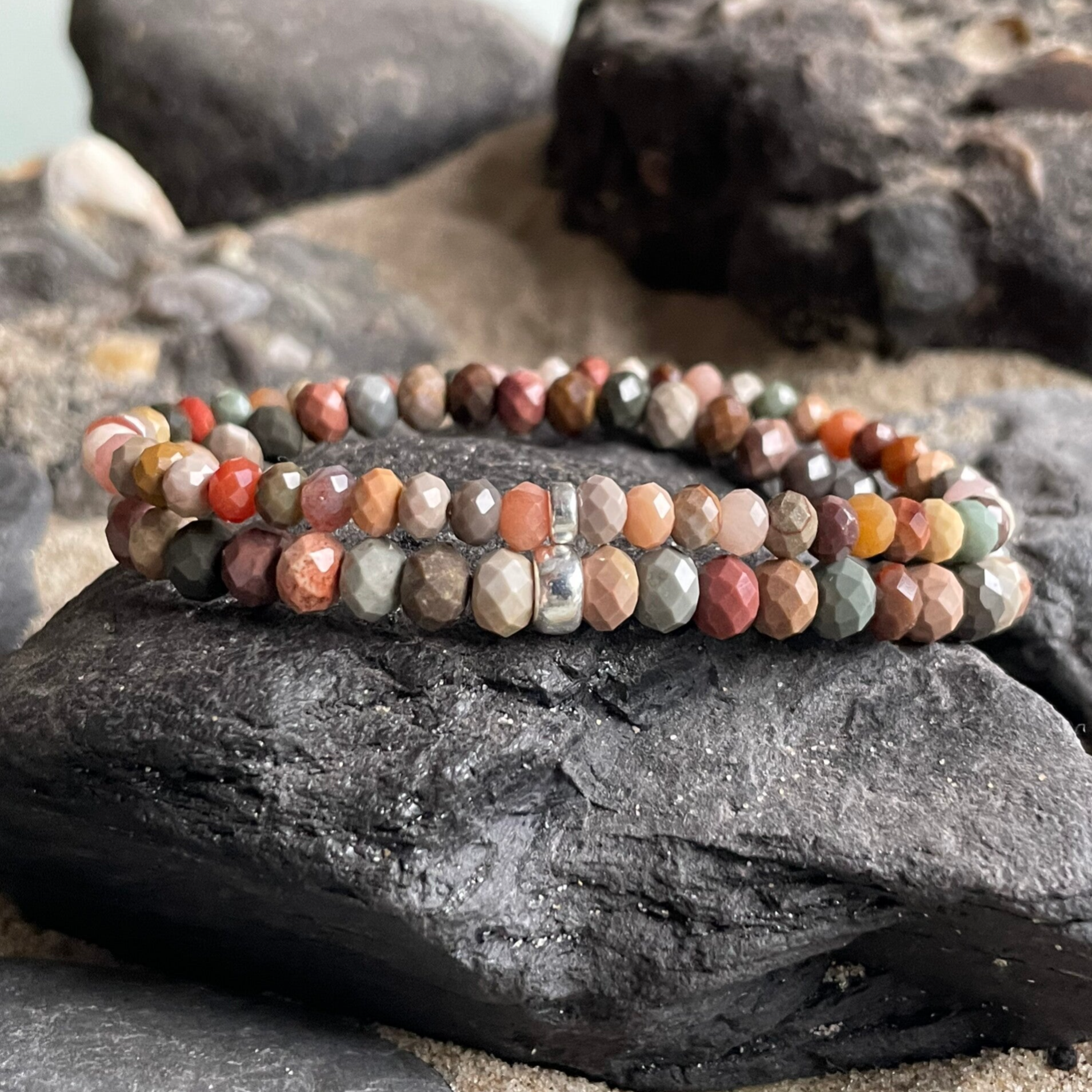 ACHAT Edelstein Armband | 925 Sterling Silber | ca. 4-5 oder 6 mm | SCHÖNDENKER