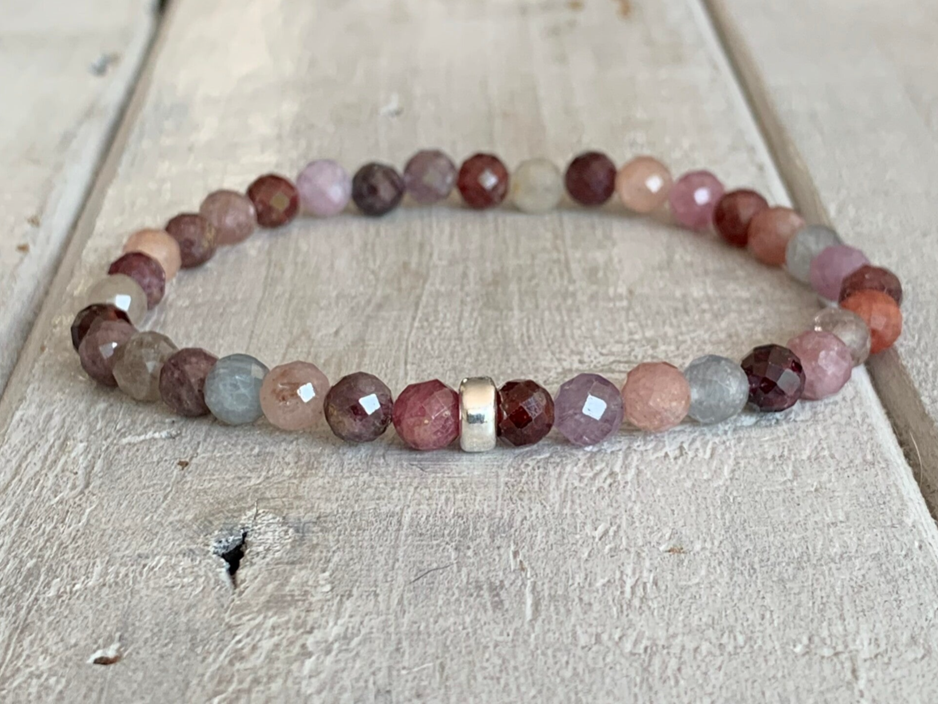 SPINELL Edelstein Armband | 925 Sterling Silber Rondell | BEERENZEIT