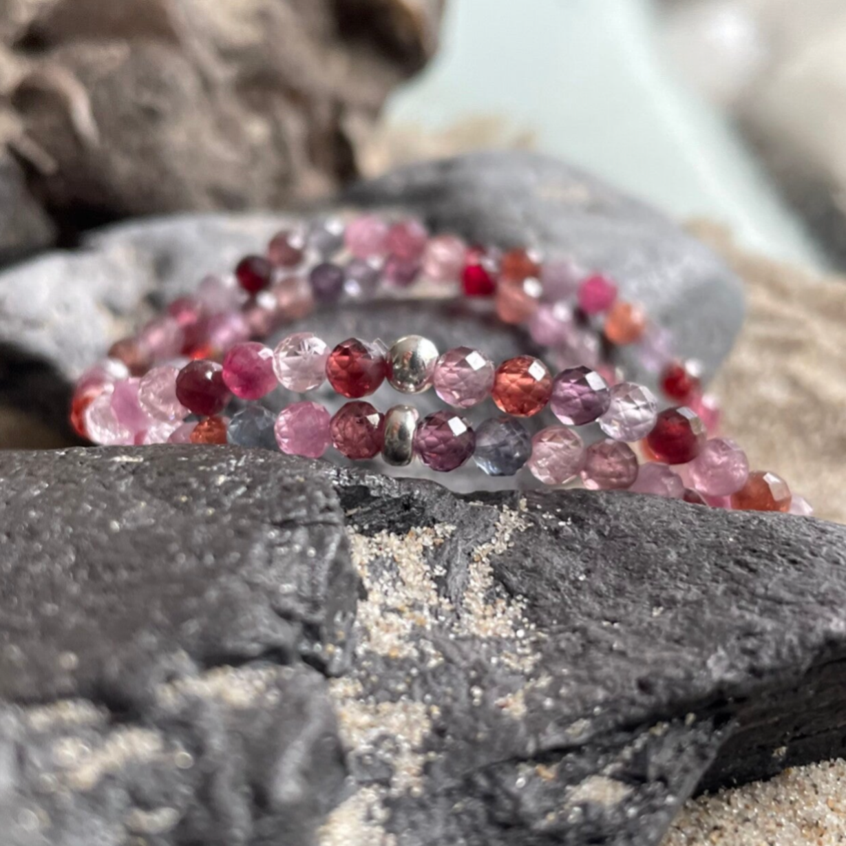 SPINELL Edelstein Armband | 925 Sterling Silber | minimalistischer Schmuck | 4 mm | PRACHTSTÜCK