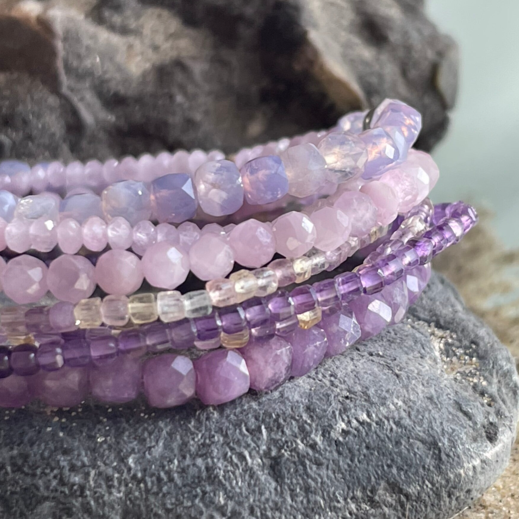 AMETHYST Edelstein Armband | 925 Sterling Silber | 4 mm | FLIEDERZAUBER