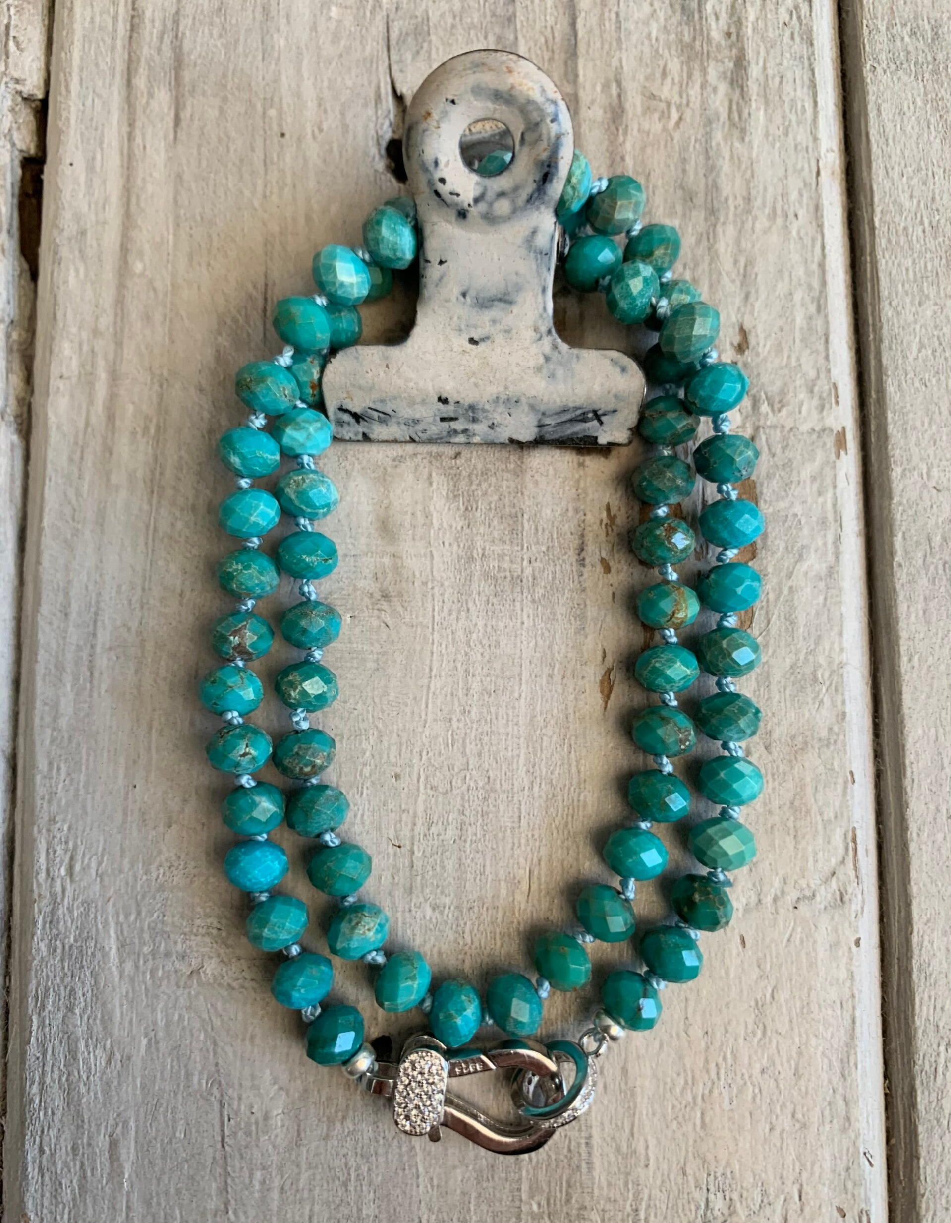 TÜRKIS Edelstein Halskette | kurzer Choker | 925 Sterling Silber Rondelle | 6 mm | MEERESENERGIE