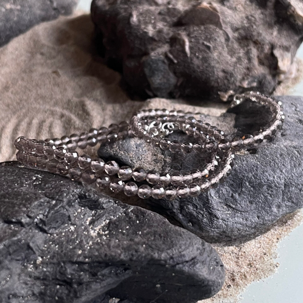 OBSIDIAN Edelstein Armband | 925 Sterling Silber | 4 mm | TRAUMTÄNZER