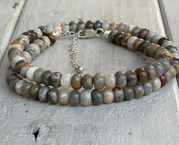 ACHAT Edelstein Choker Halskette | 925 Sterling Silber | STRANDGANG