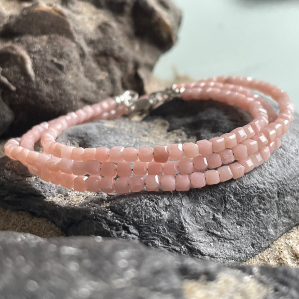 OPAL Edelstein Halskette | kurzer Choker | 925 Sterling Silber | 3 mm | SCHATTENGLÖCKCHEN