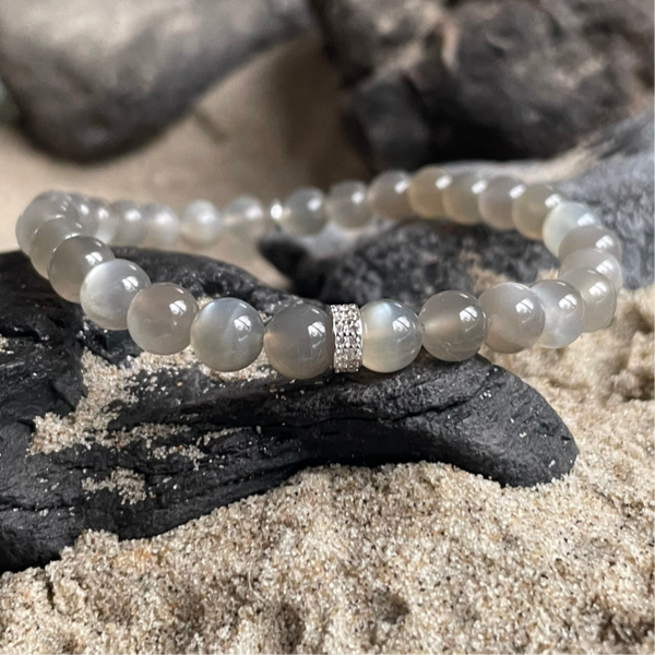 MONDSTEIN Edelstein Armband | 925 Sterling Silber Micro-Pavè-Rondell | 6 mm | MONDSCHEIN