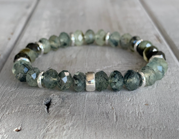 PREHNIT Edelstein Armband | 925 Sterling Silber | WALDLIEBE