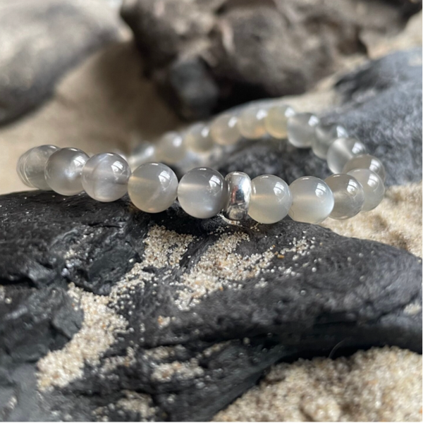 MONDSTEIN Edelstein Armband | handgefertigter Schmuck | 925 Sterling Silber Rondell | 7 mm | MONDSCHEIN