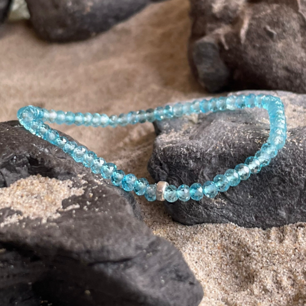 TOPAS Edelstein Armband | 925 Sterling Silber | 4 mm | MEERGLANZ