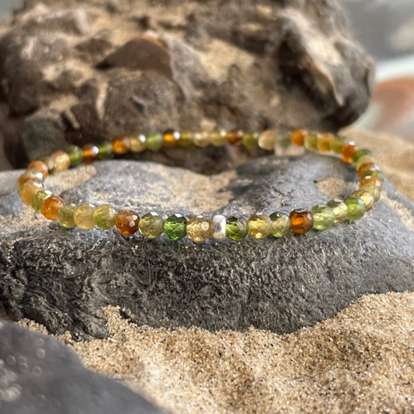 TURMALIN Edelstein Armband | handgefertigter Edelsteinschmuck | 925 Sterling Silber | 4 mm | WIESENPFAD