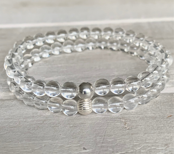 BERGKRISTALL EDELSTEIN ARMBAND | Sterling Silber | LICHTQUELLE
