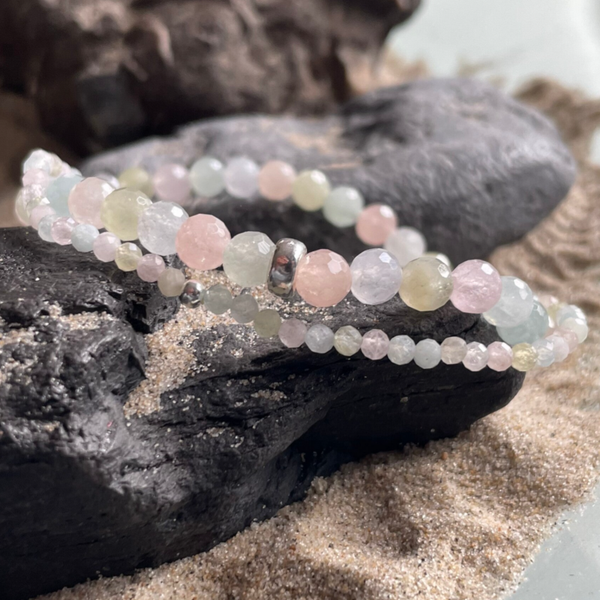 MORGANIT Edelstein Armband | 925 Sterling Silber | 6 mm | DUFTWOLKE