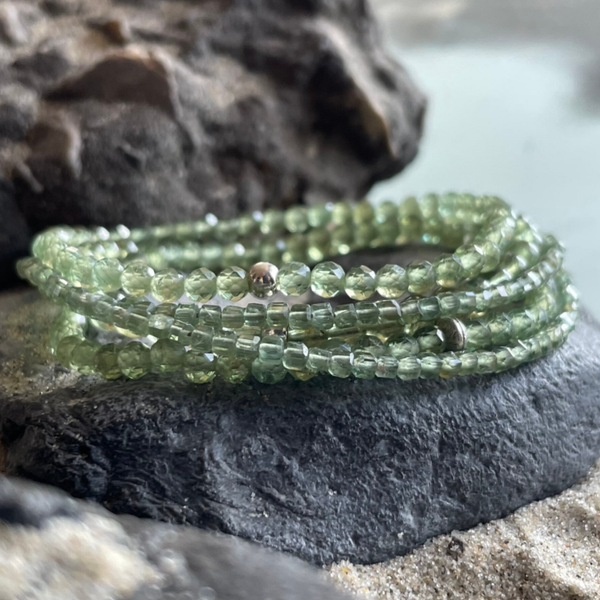 APATIT Choker Edelstein Halskette | 925 Sterling Silber | 2 mm | SEEGRAS