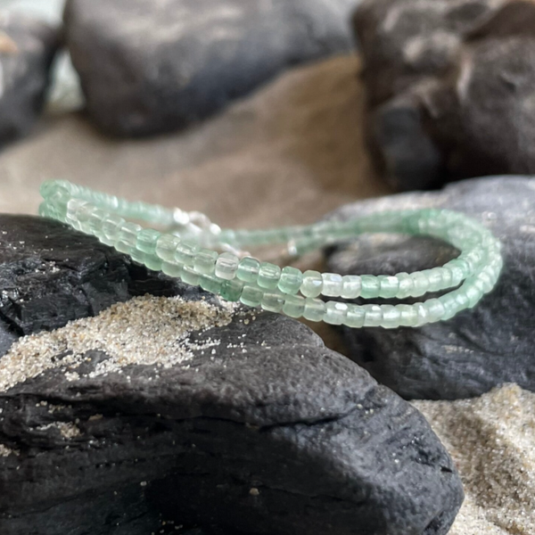 AVENTURIN Edelstein Halskette | kurzer Choker | 925 Sterling Silber | 2 mm | SEEUFER