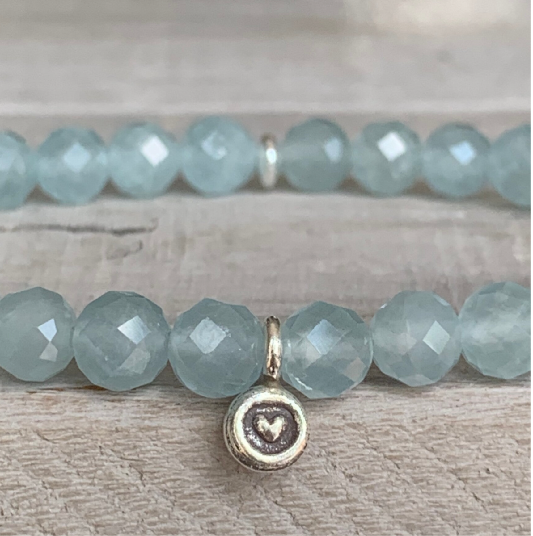 WOLKENFREI HERZ ARMBAND | Aquamarin | Karen Hill Tribe & 925 Sterling Silber