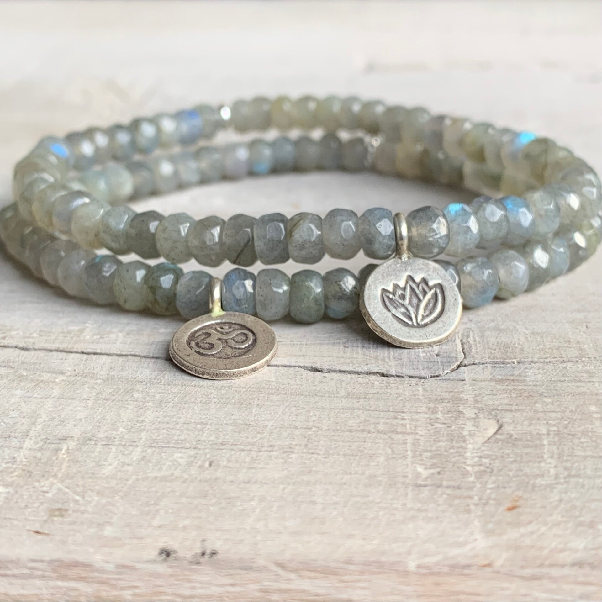 LABRADORIT EDELSTEIN ARMBAND | Karen Hill Tribe 95-99 % Feinsilber | NACHTJUWELCHEN