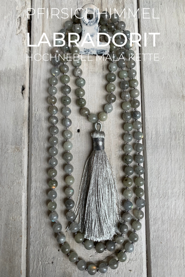 LABRADORIT Mala Edelstein Halskette | handgeknüpft | HOCHNEBEL