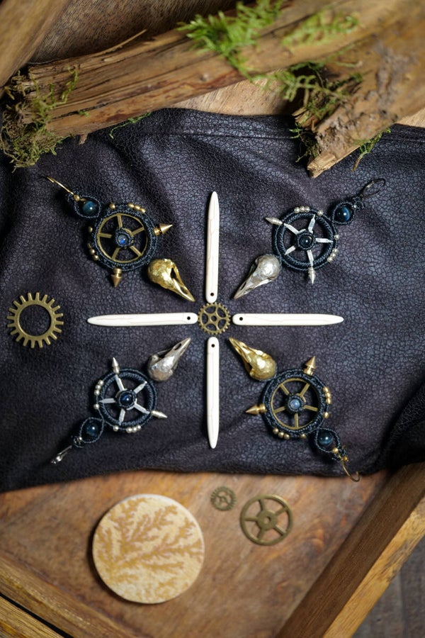 Boucles d'oreilles "Steampunk tribal"
