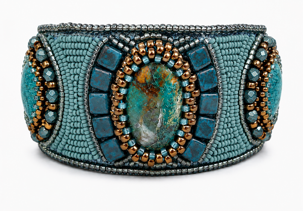 Handgemaakte Bead Embroidery Edelsteen Cuff