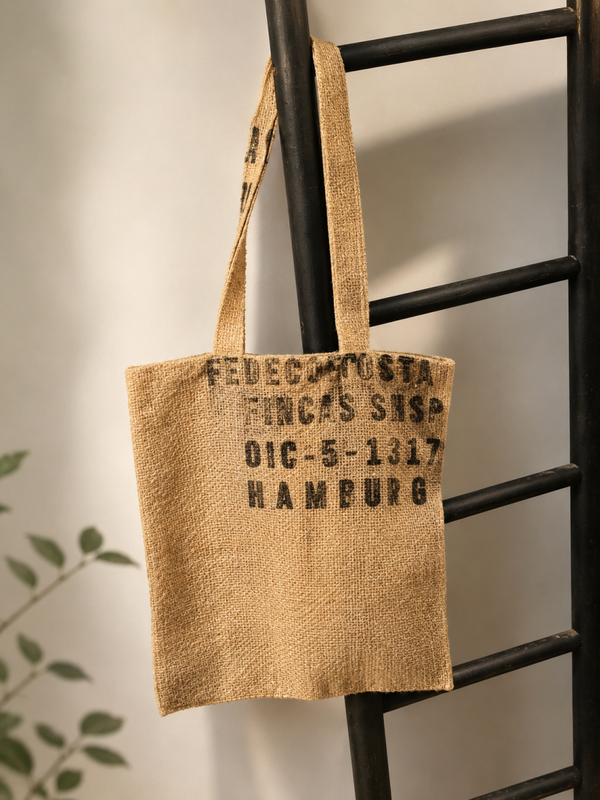 Upcycle jute draagtas. Hamburg