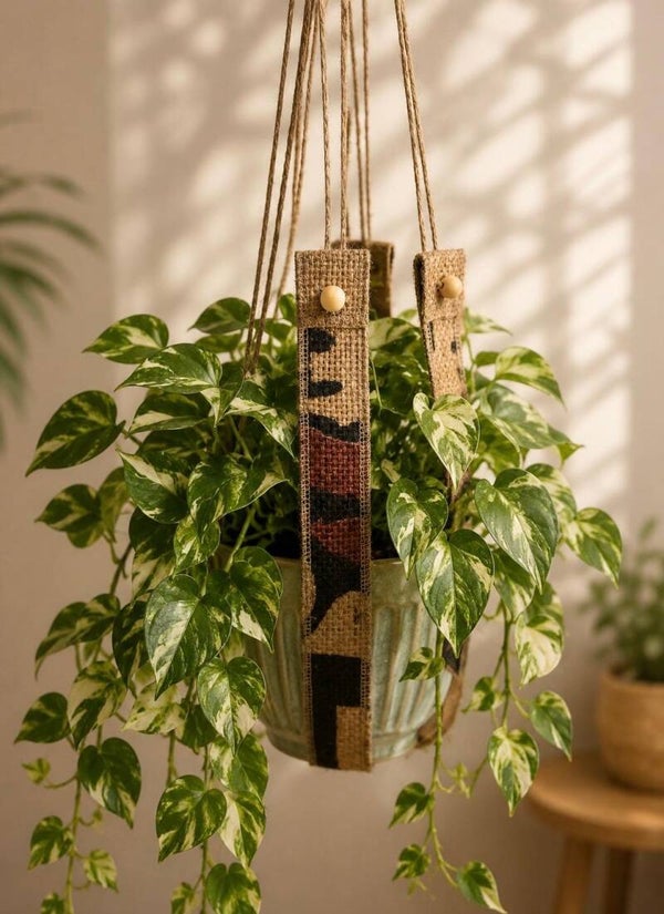 Medium Plantenhangers van Jute